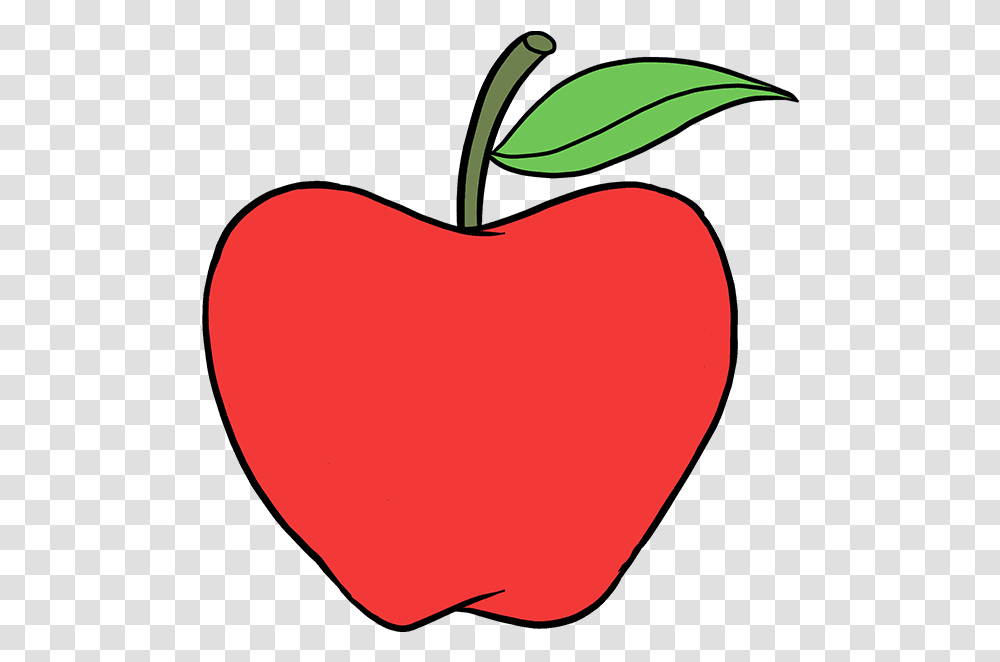How To Draw Apple Draw Apple With Color, Plant, Fruit, Food, Heart Transparent Png