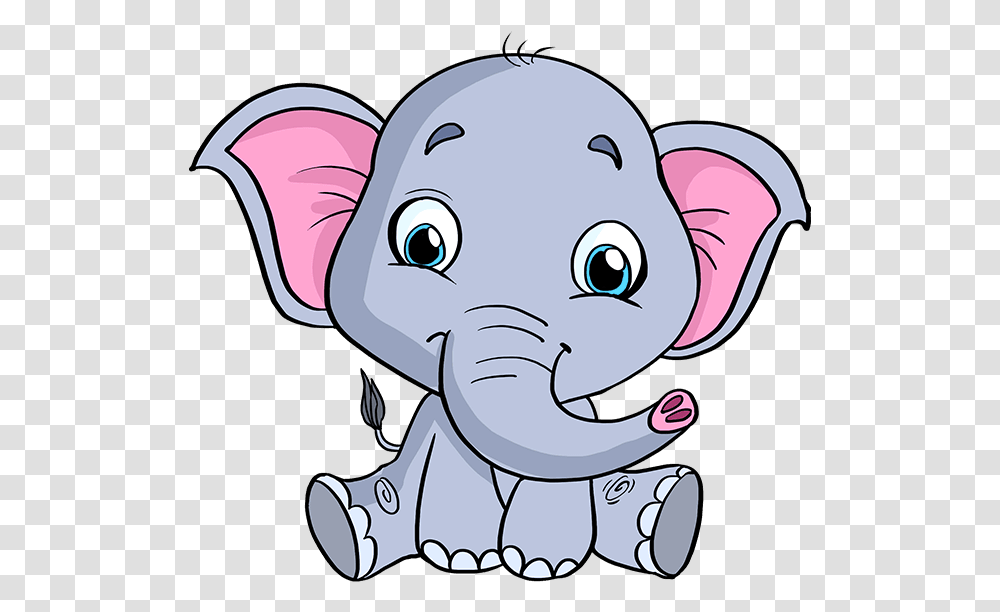 How To Draw Baby Elephant Easy Baby Elephant Drawing, Mammal, Animal, Wildlife, Sea Life Transparent Png