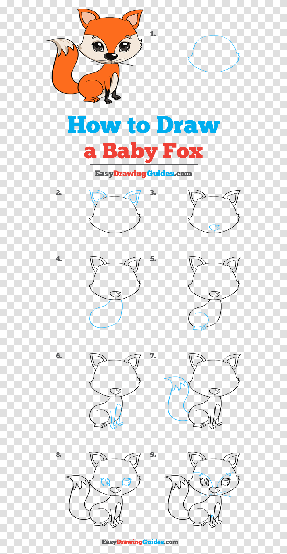 How To Draw Baby Fox Fox Drawing Easy Step By Step, Poster, Advertisement, Bubble Transparent Png