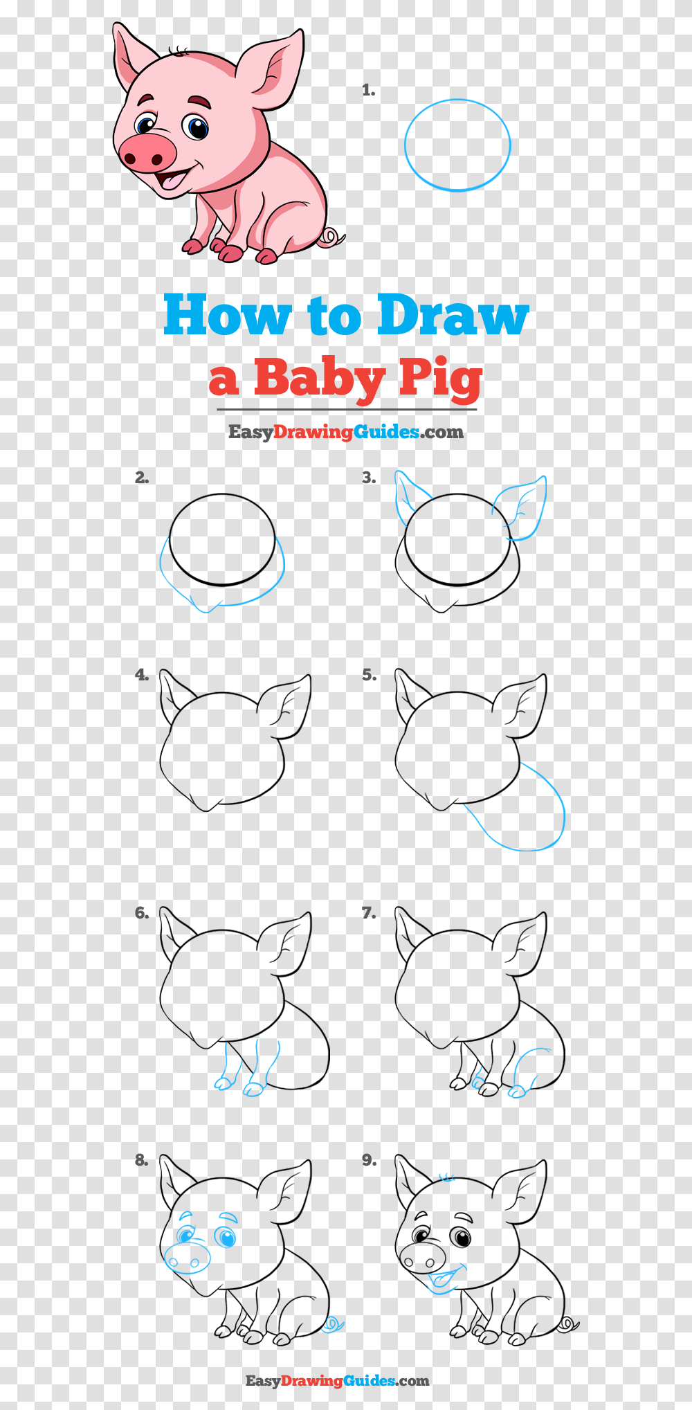 How To Draw Baby Pig Step By Step Easy Pig Drawing, Outdoors, Alphabet, Number Transparent Png