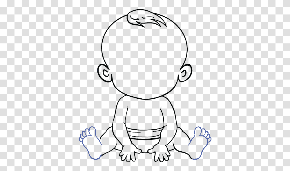 How To Draw Baby Step By Step Drawings Of A Baby, Silhouette, Outdoors, Hair, Stencil Transparent Png