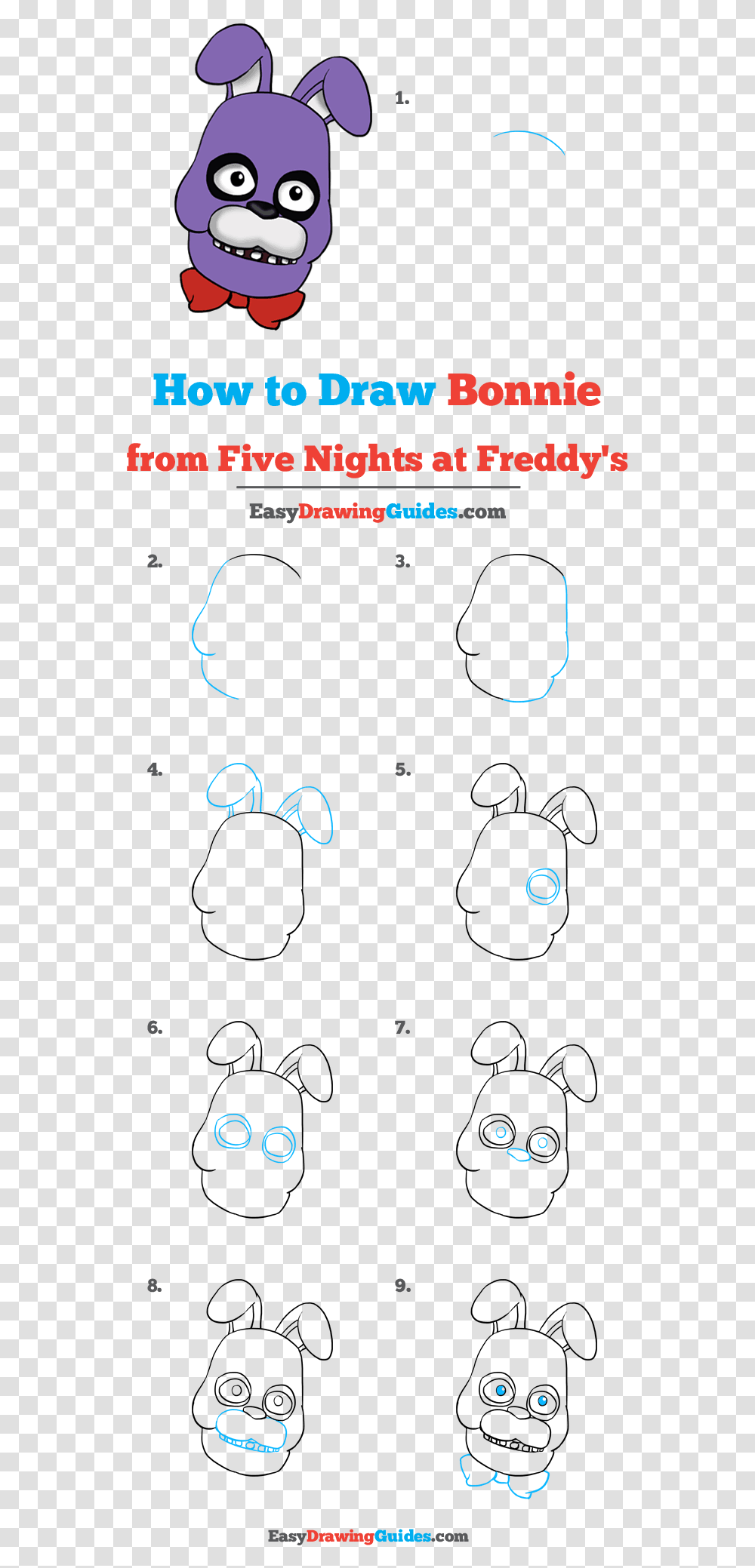 How To Draw Bonnie From Five Nights At Freddy S Bonnie Five Nights At Freddy's Drawings, Alphabet, Number Transparent Png