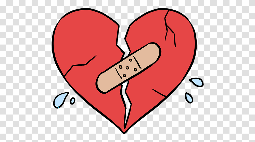 How To Draw Broken Heart Broken Heart Drawing Easy, First Aid, Bandage, Apparel Transparent Png