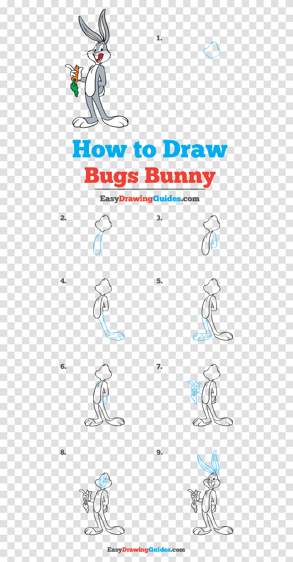 How To Draw Bugs Bunny Easy Drawing Of Kangaroo Step By Step, Electronics, Screen, Number Transparent Png