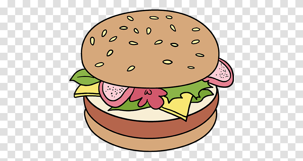 How To Draw Burger Burger Drawing Easy, Food, Lunch, Meal, Birthday Cake Transparent Png