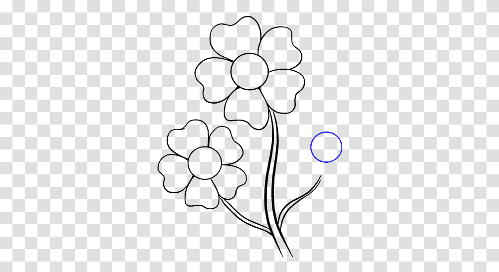 How To Draw Cartoon Flowers Easy Drawing Of Flowers, Outdoors, Nature, Astronomy, Outer Space Transparent Png