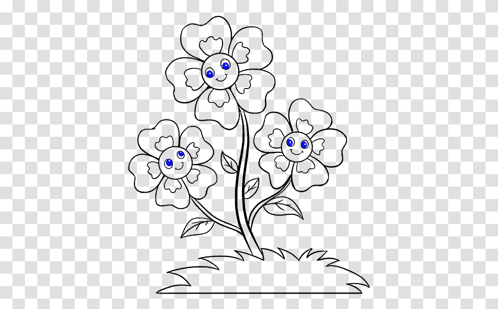 How To Draw Cartoon Flowers Flower Drawing Easy Method, Light, Pac Man, Laser Transparent Png