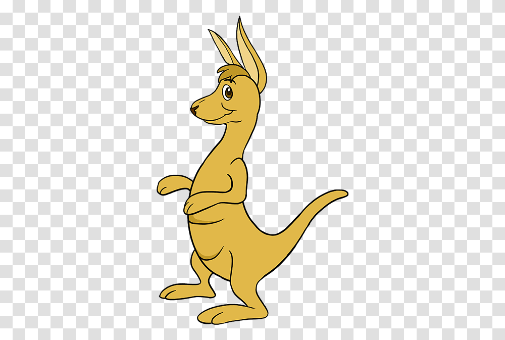 How To Draw Cartoon Kangaroo Drawing, Mammal, Animal, Wallaby, Wildlife Transparent Png