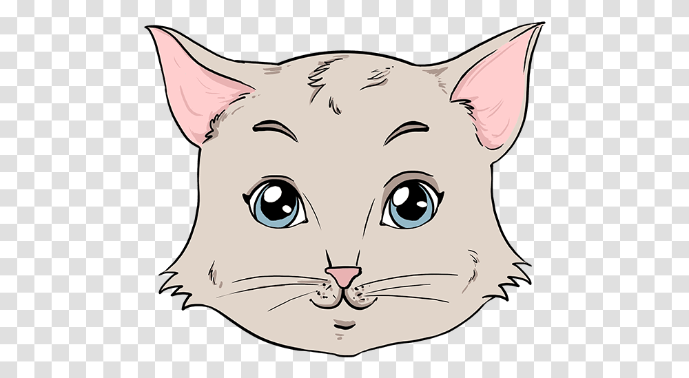 How To Draw Cat Face Drawing, Pet, Mammal, Animal, Kitten Transparent Png