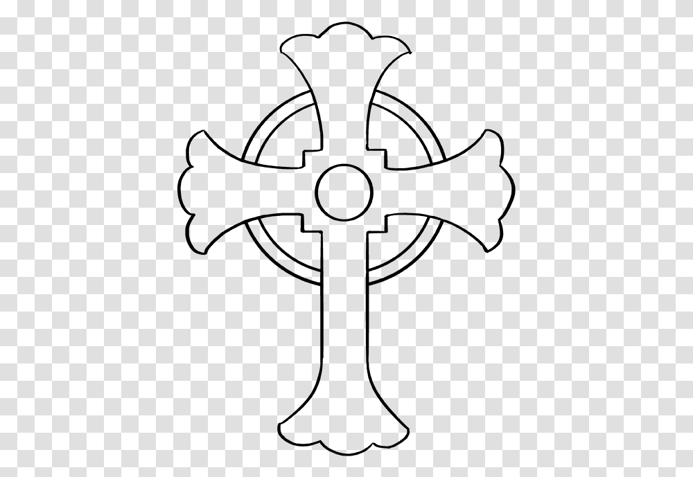 How To Draw Celtic Cross Easy Celtic Cross Drawing, Gray, World Of Warcraft Transparent Png