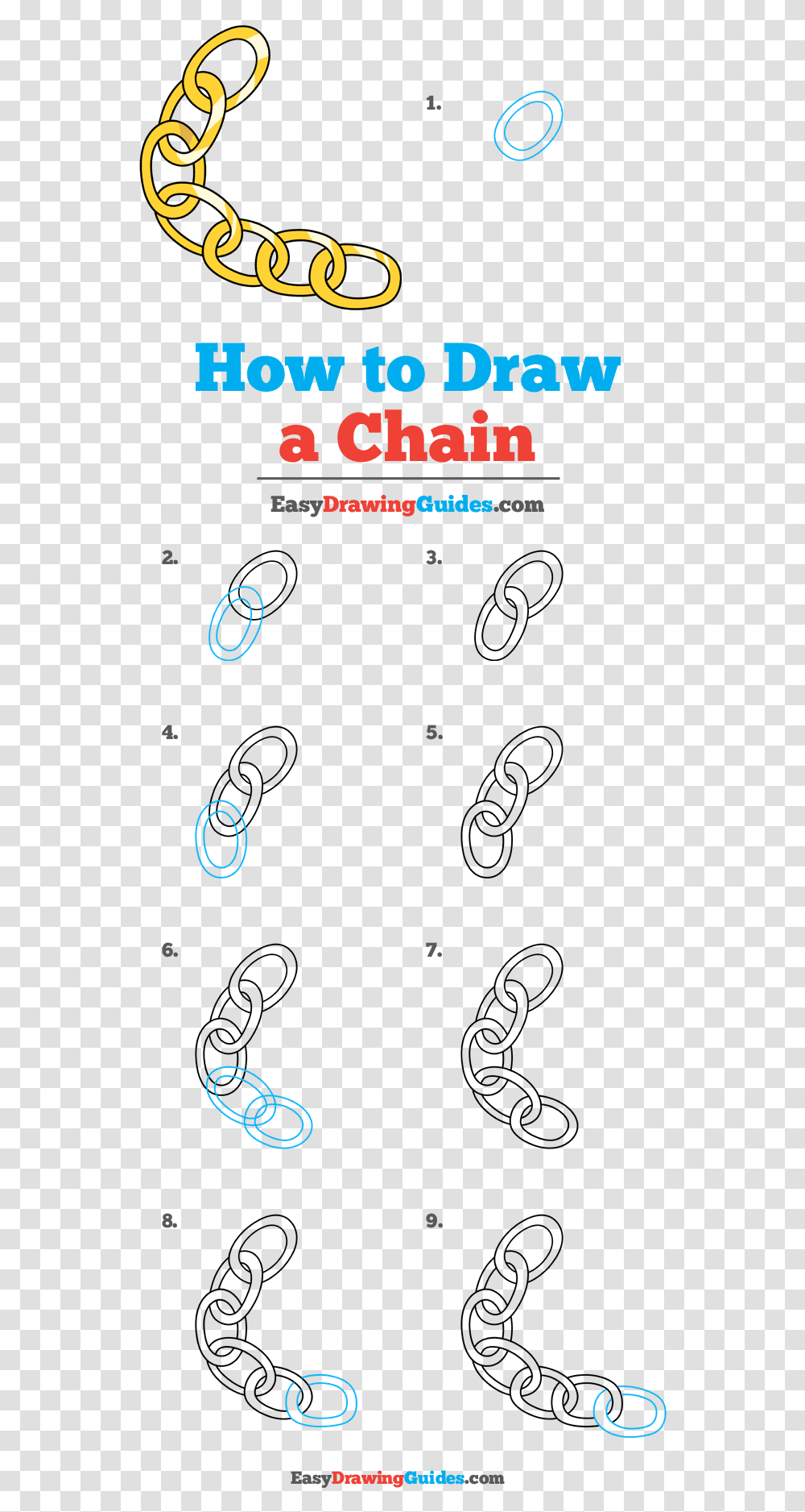 How To Draw Chain Draw Chains, Number, Light Transparent Png