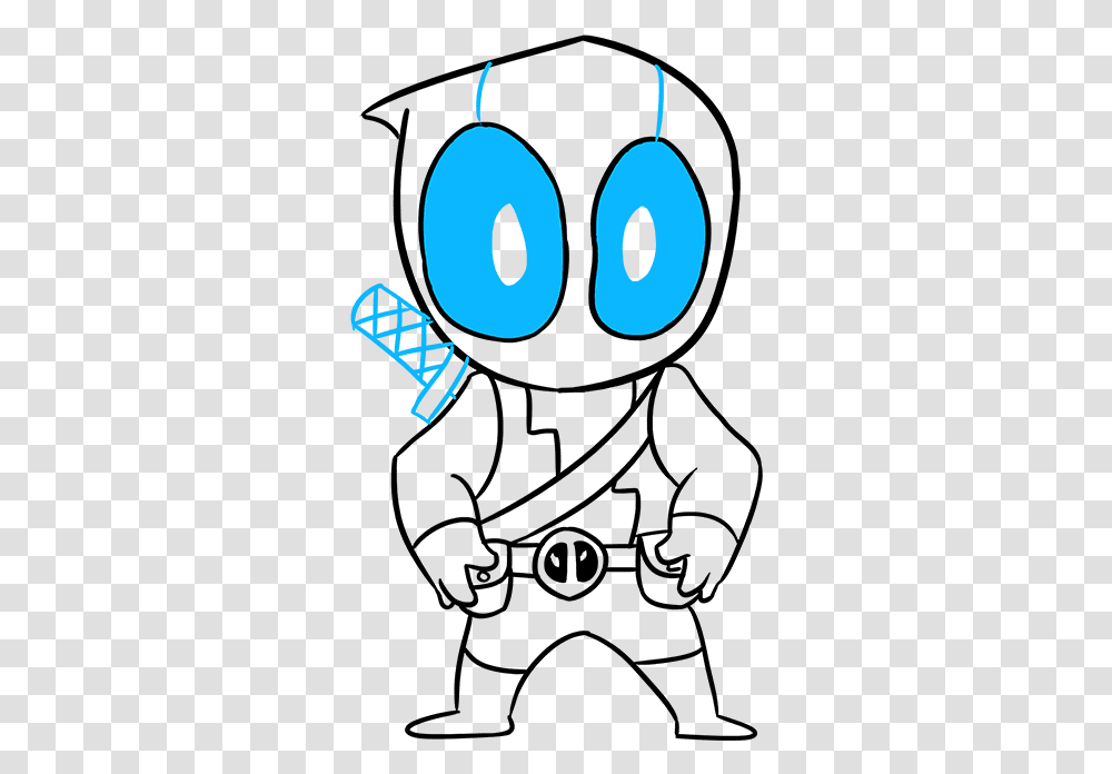 How To Draw Chibi Deadpool Cartoon, Number, Alphabet Transparent Png