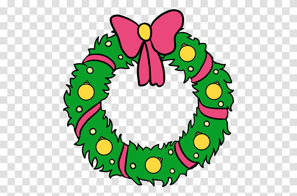 How To Draw Christmas Wreath Christmas Wreath Drawing Easy Drawing Of Christmas Wreath, Text, Art, Poster, Advertisement Transparent Png