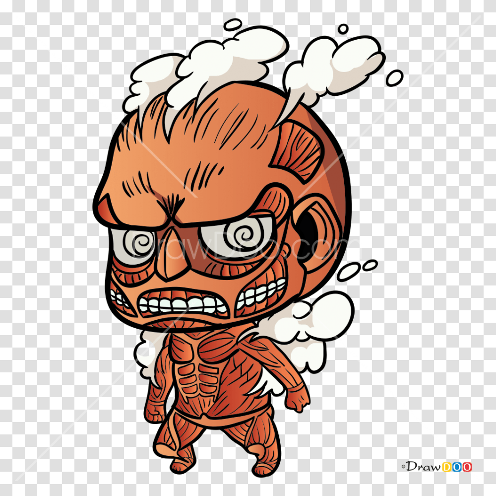 How To Draw Coloss Chibi Attack On Titan, Doodle, Drawing, Label Transparent Png