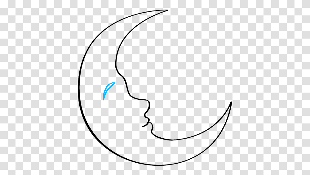 How To Draw Crescent Moon Line Art, Flare, Light, Astronomy Transparent Png