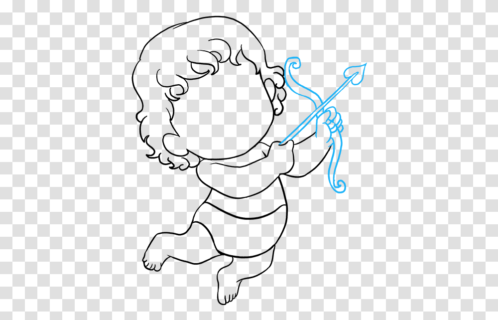 How To Draw Cupid Line Art, Female, Label Transparent Png