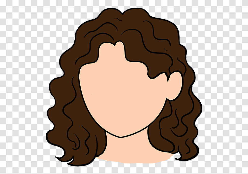 How To Draw Curly Hair Easy Anime Girl Drawing With Curly Cartoon Girl With Curly Hair, Seed, Grain, Produce, Vegetable Transparent Png
