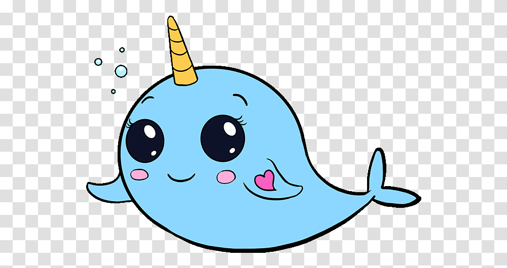 How To Draw Cute Narwhal Dolphin Drawing Easy Cute, Sea Life, Animal, Sphere Transparent Png