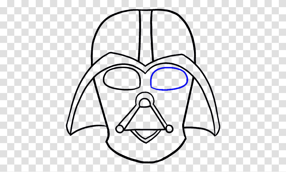 How To Draw Dart Vader Draw Darth Vader Helmit, Mask, Helmet, Apparel Transparent Png