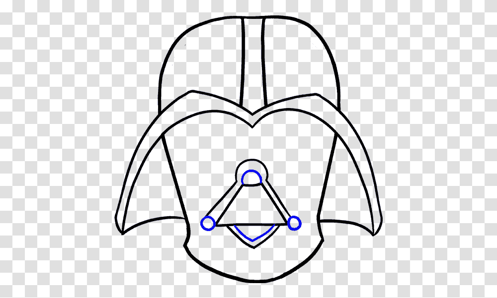 How To Draw Dart Vader Line Art, Helmet, Apparel, Light Transparent Png