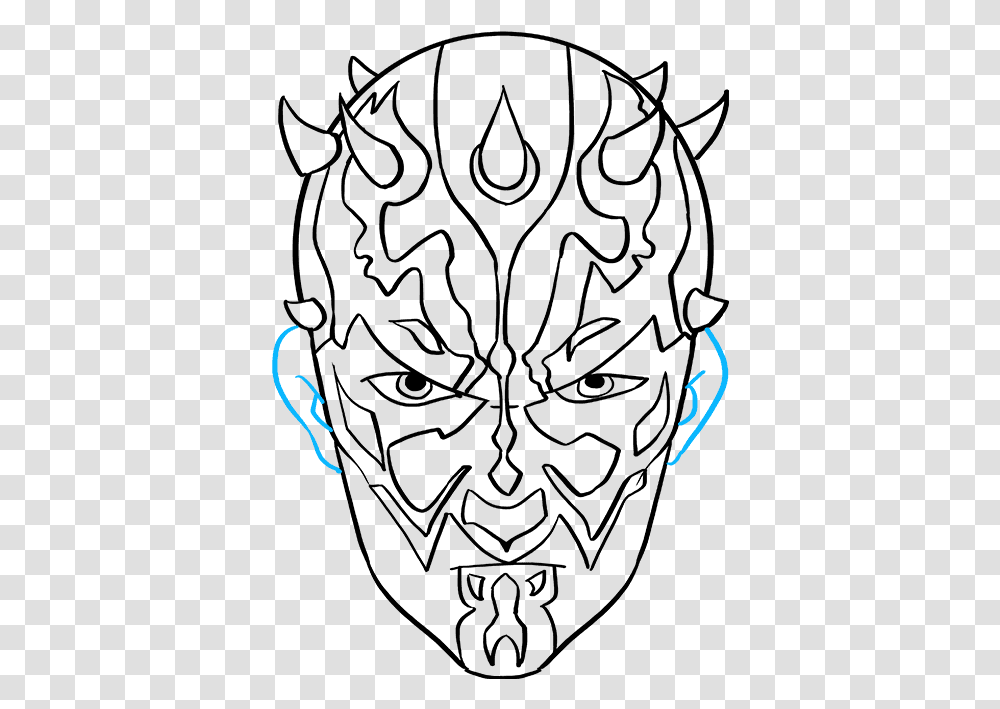 How To Draw Darth Maul From Star Wars Darth Maul Line Drawing, Outdoors, Nature, Light Transparent Png