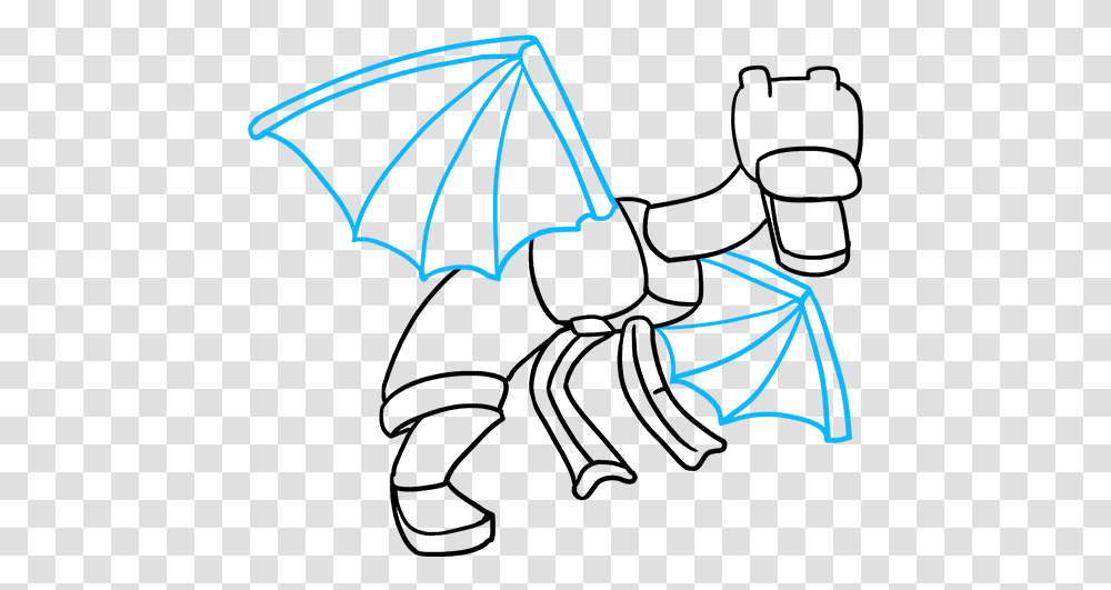 How To Draw Ender Dragon From Minecraft Ender Dragon Drawing Easy, Symbol, Canopy, Spider Web Transparent Png