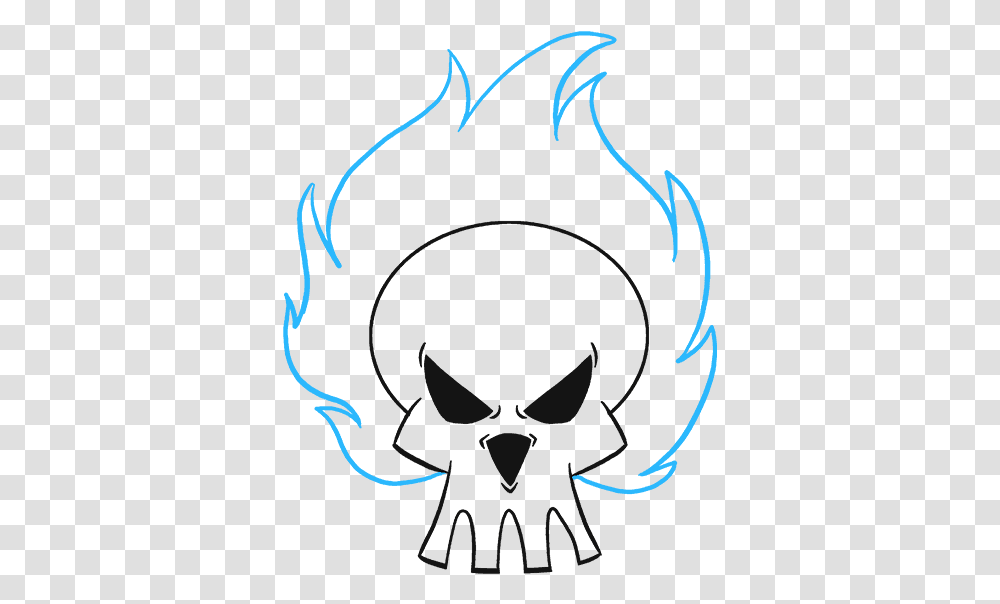 How To Draw Flaming Skull Skulls Day Of The Dead Easy Tracings, Hair, Black Hair, Sunglasses, Accessories Transparent Png