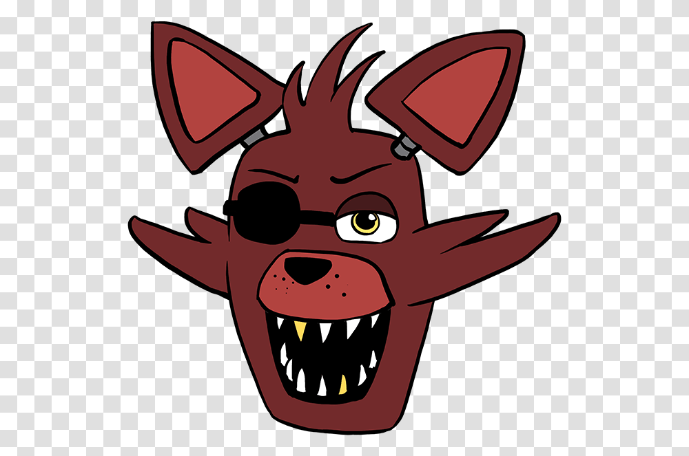 How To Draw Foxy From Five Days At Freddy S Five Nights At Freddy's Freddy Face, Teeth, Mouth, Lip, Sunglasses Transparent Png