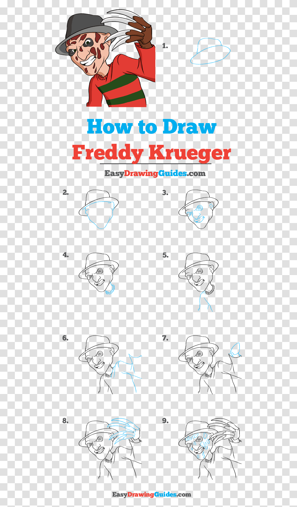 How To Draw Freddy Krueger From Nightmare Draw A Christmas Stocking, Text, Person, Human, Plot Transparent Png