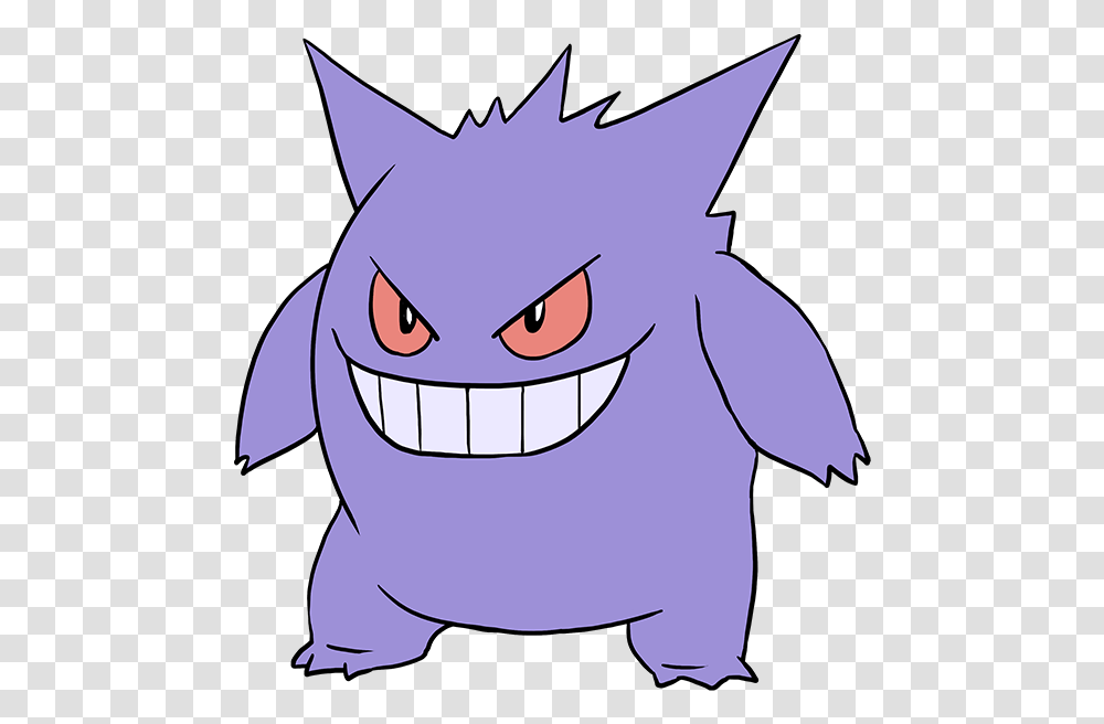 How To Draw Gengar From Pokmon Really Easy Drawing Tutorial Cch V Pokemon H Ma, Animal, Mammal, Art, Pet Transparent Png