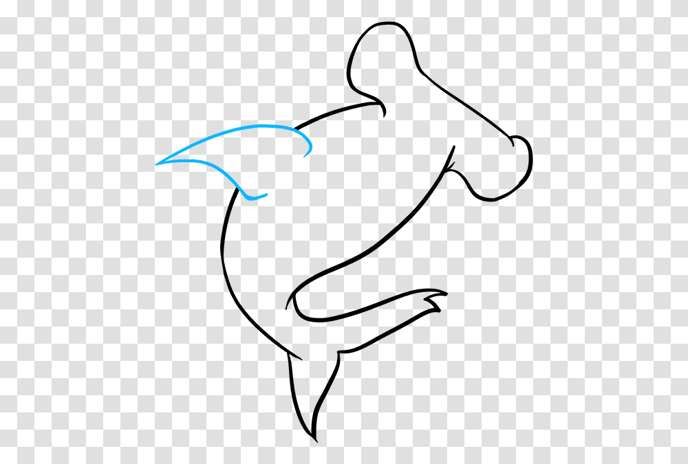 How To Draw Hammerhead Shark Clipart Download Line Art, Animal, Logo Transparent Png