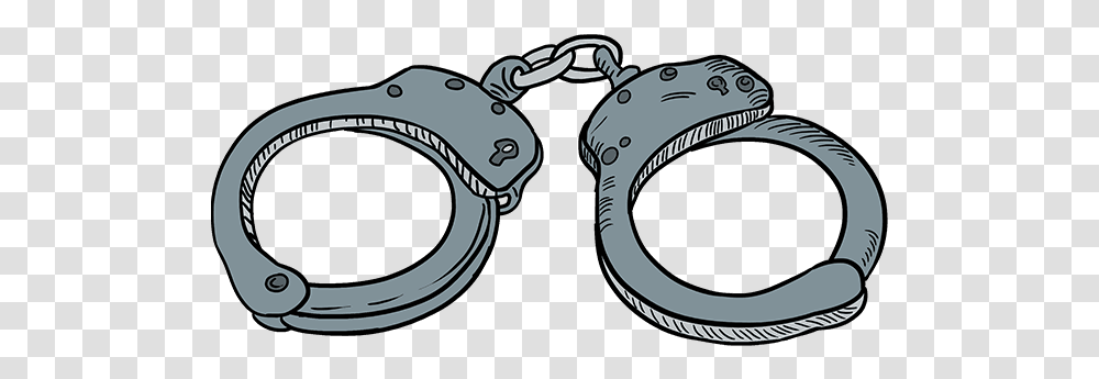 How To Draw Handcuffs Draw Handcuffs, Tool, Clamp, Goggles, Accessories Transparent Png