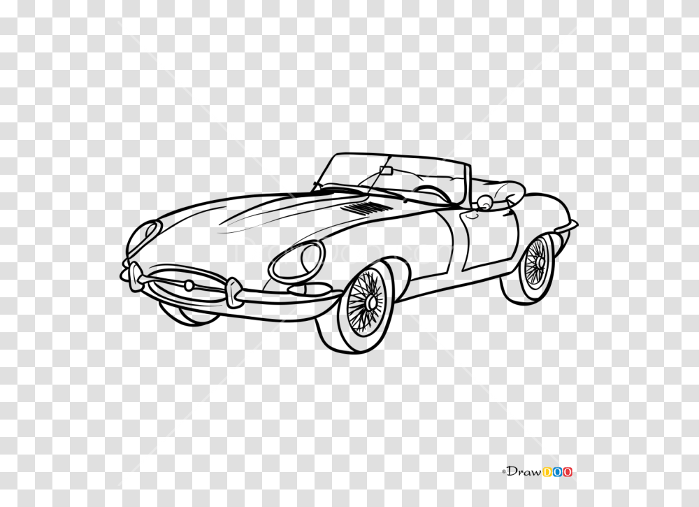 How To Draw Jaguar E Antique Car, Triangle, Bow, Silhouette Transparent Png