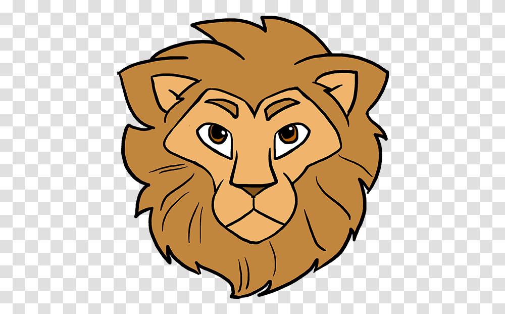 How To Draw Lion Head Draw A Lion's Face, Label, Pet, Animal Transparent Png