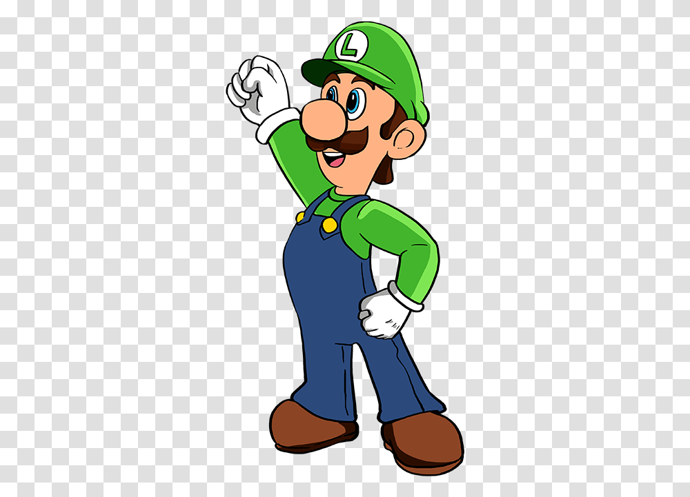 How To Draw Luigi From Super Mario Bros Super Mario Bros Drawing Characters, Elf, Person, Human, Hand Transparent Png