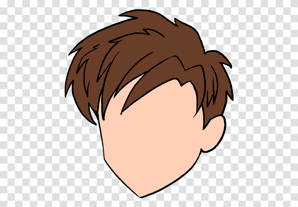 How To Draw Manga Hair Really Easy Drawing Tutorial Brown Spiky Hair Cartoon, Food, Plant, Grain, Produce Transparent Png
