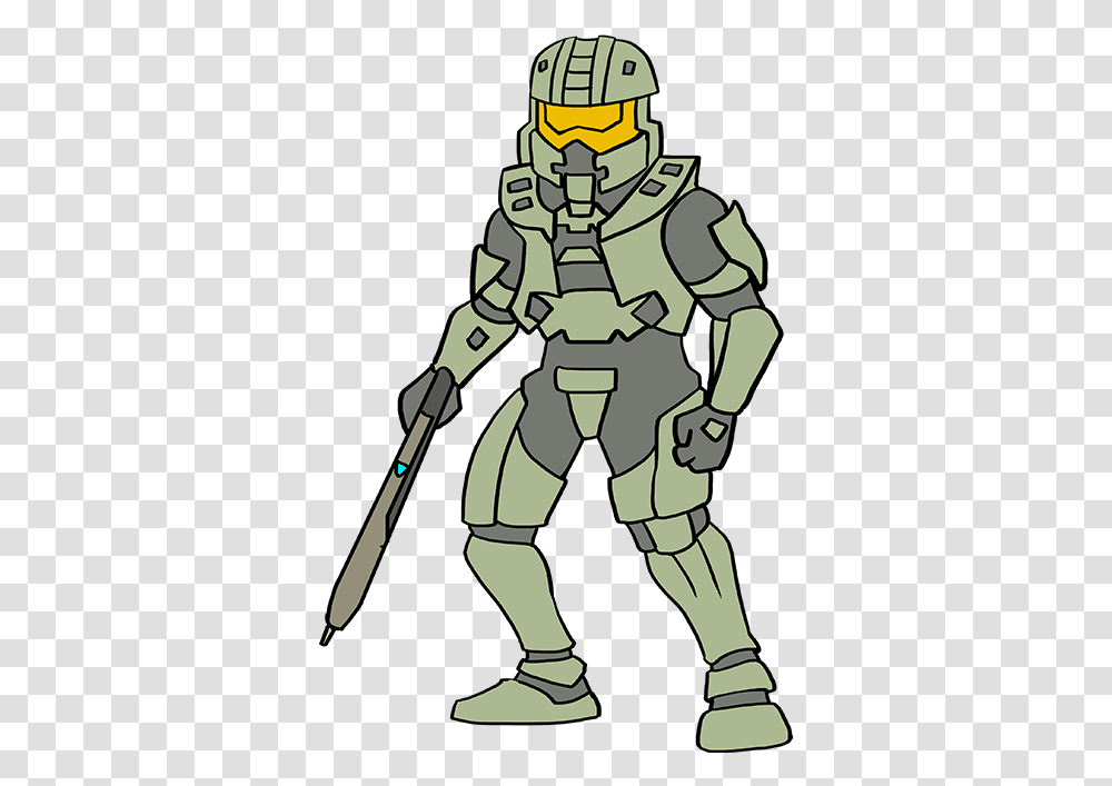 How To Draw Master Chief From Halo Halo Master Chief Drawing, Person, Human, Robot, People Transparent Png