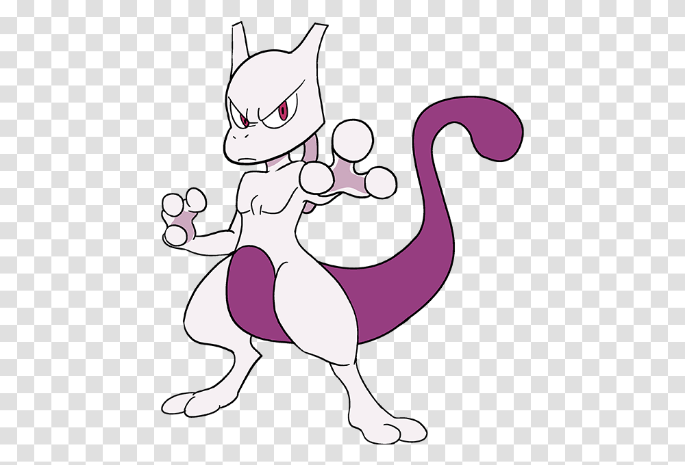 How To Draw Mewtwo From Pokmon Really Easy Drawing Tutorial Pokemon Drawing Mewtwo Easy, Animal, Juggling, Performer Transparent Png