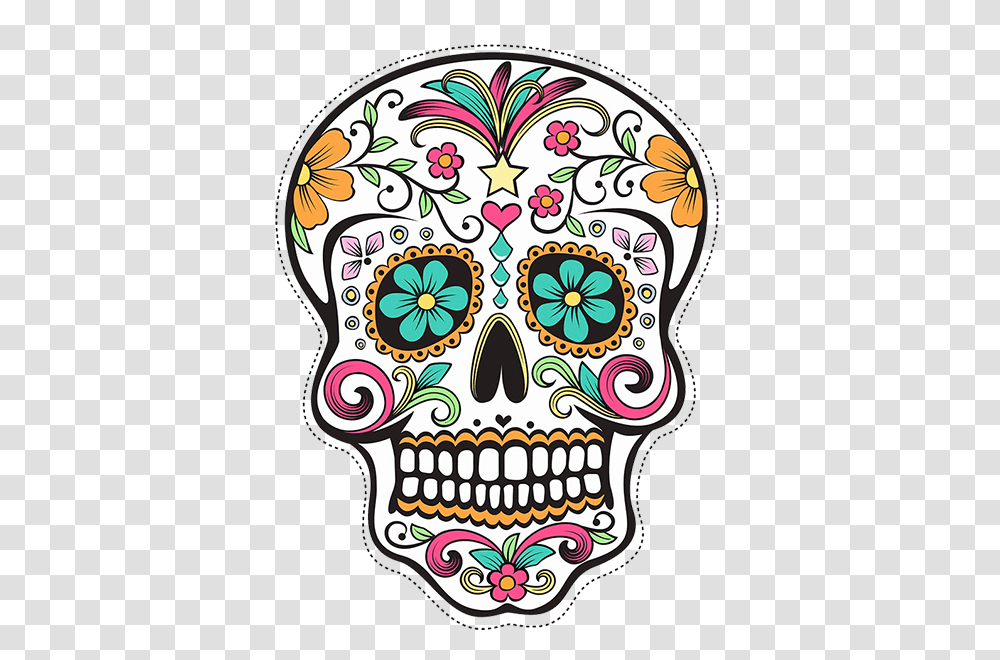 How To Draw Mexican Sugar Skulls, Doodle, Drawing, Label Transparent Png