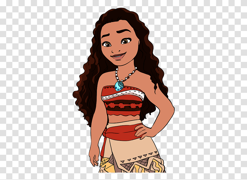 How To Draw Moana Draw Moana Step By Step, Apparel, Female, Person Transparent Png