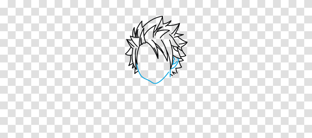 How To Draw Natsu Fairy Tail Anime Easy Step, Hair, Black Hair, Pillow Transparent Png