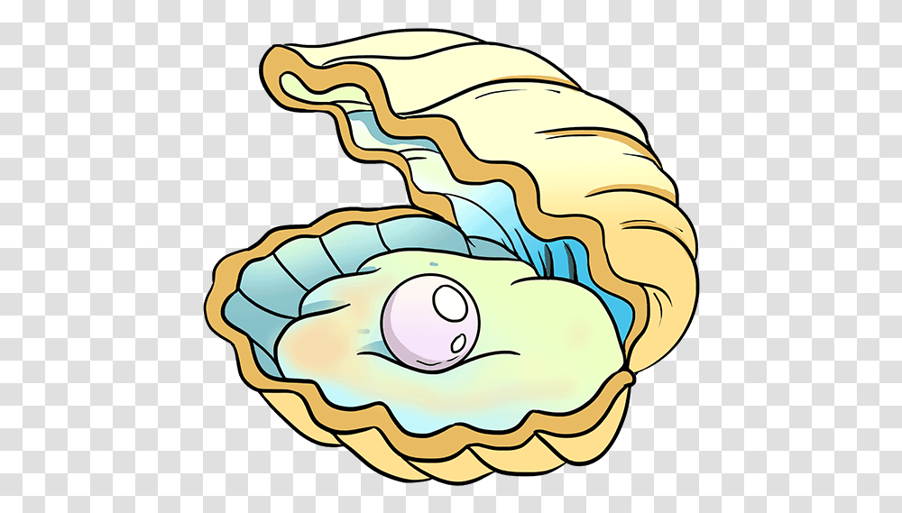 How To Draw Oyster With A Pearl Oyster With Pearl Drawing, Sea Life, Animal, Invertebrate, Seashell Transparent Png