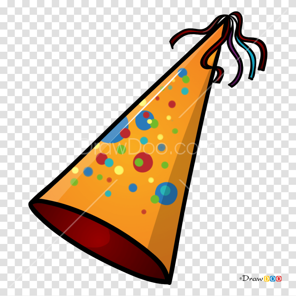 How To Draw Party Hat Hats Party Hat Drawing, Clothing, Apparel Transparent Png