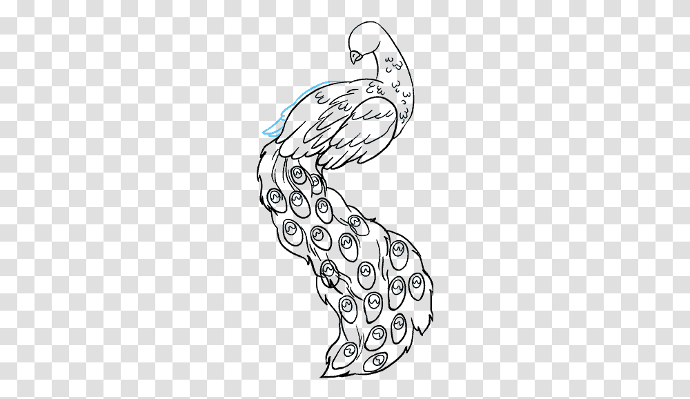 How To Draw Peacock Draw A Peacock Easy, Fractal, Pattern, Ornament Transparent Png