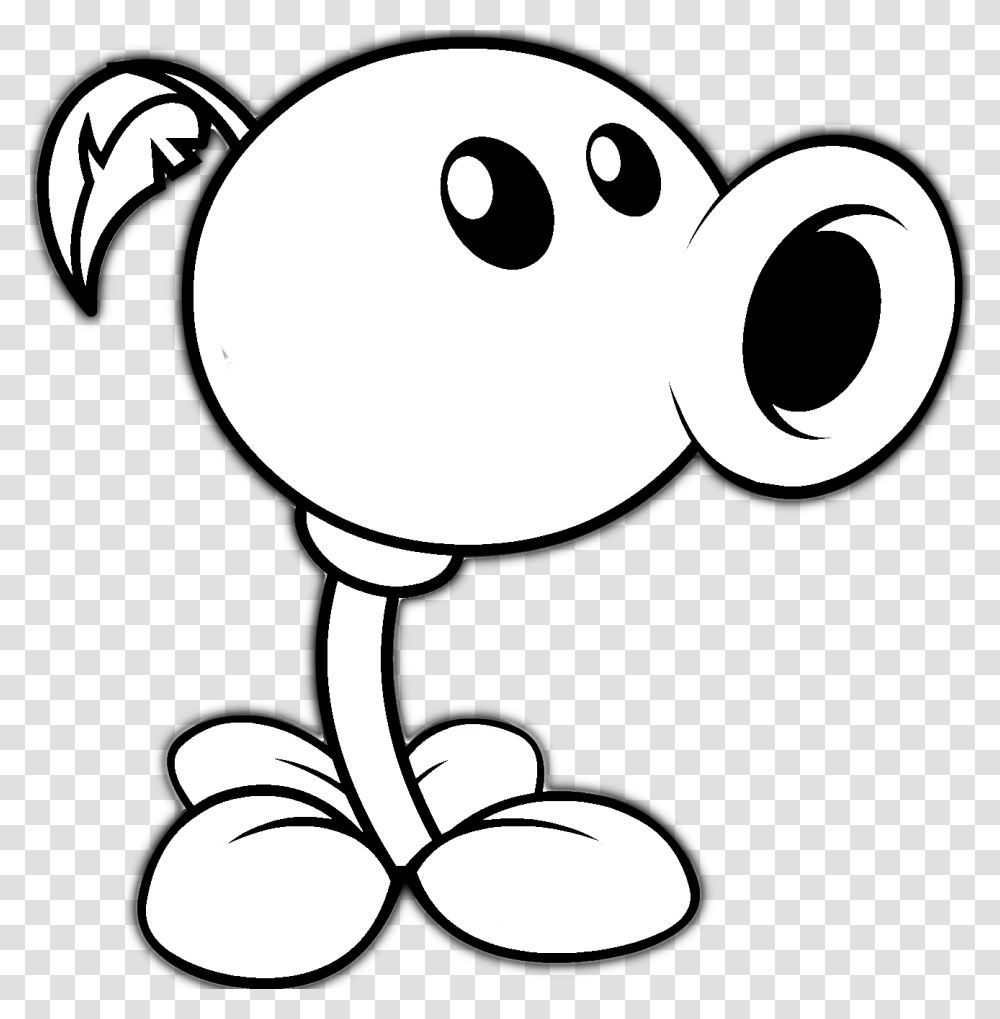 How To Draw Peashooter From Plants Vs Plants Vs Zombies Para Colorear, Stencil, Lamp, Silhouette Transparent Png