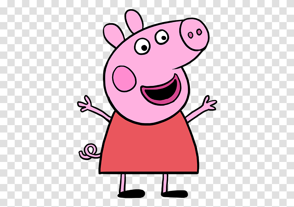 How To Draw Peppa Pig Peppa Pig Drawing Easy, Animal, Mammal, Sea Life Transparent Png