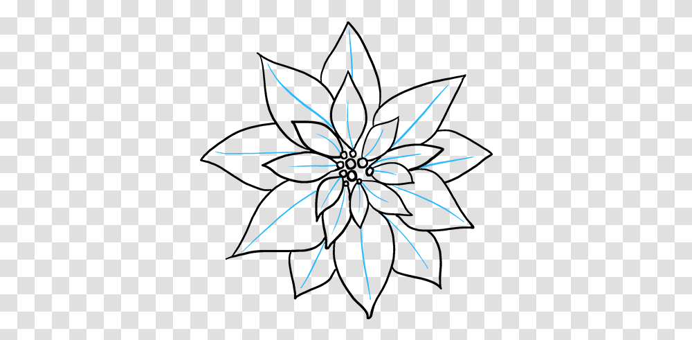 How To Draw Poinsettia Drawing Of A Poinsettia, Nature, Outdoors, Fireworks, Night Transparent Png