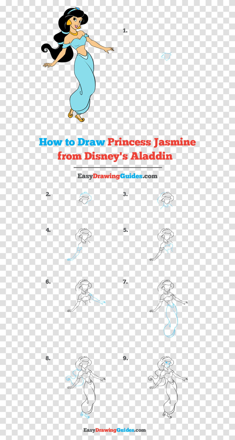 How To Draw Princess Jasmine From Disney's Aladdin Drawing, Person, Human, Alphabet Transparent Png
