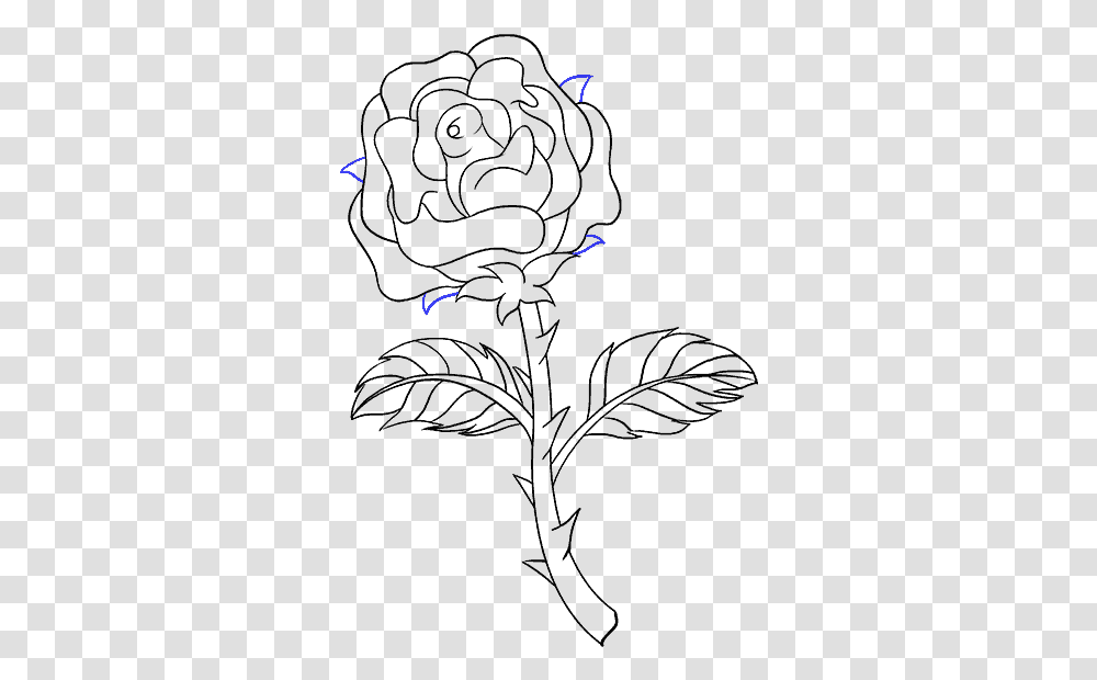 How To Draw Rose With A Stem Draw A Rose Stem, Flare, Light, Metropolis, Building Transparent Png