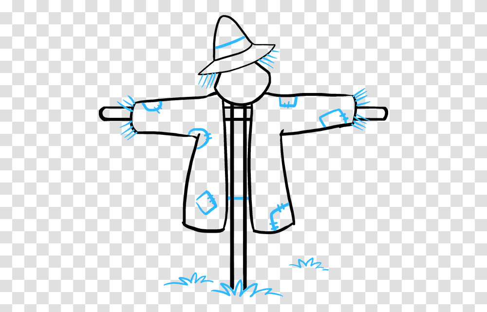 How To Draw Scarecrow Scarecrow Drawing Easy, Bird, Number Transparent Png